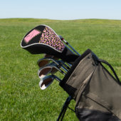 Monogram Roze & Goud Luipaardprint | Kleurblok Golfheadcover (Insitu)