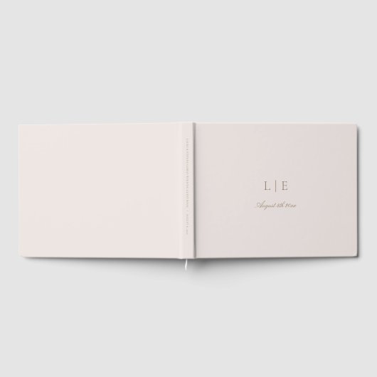 Monogram Roze Goud Minimalistische Elegante Bruilo Gastenboek (Volledig)