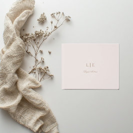 Monogram Roze Goud Minimalistische Elegante Trouw  Gastenboek