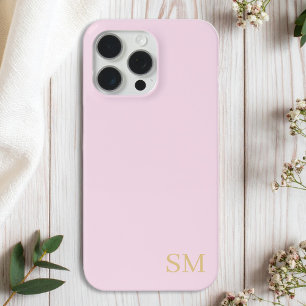 Monogram Roze Goud Minimalistische Initialen iPhone 15 Pro Max Hoesje