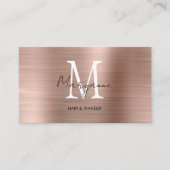 Monogram Roze Goud QR Visitekaartje (Voorkant)