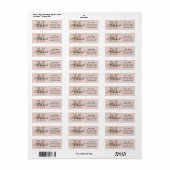 Monogram roze goud retouradreslabels etiket (Full Sheet)