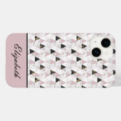 Monogram Roze Goud Zwart Wit Marmer Geometrisch   Case-Mate iPhone Case (Achterkant (horizontaal))