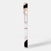 Monogram Roze Gouden Glitter Agate Zwart Wit Draai Case-Mate iPhone Case (Achterkant / Links)