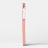 Monogram Roze Gouden Glitter Elegant Schrift Case-Mate iPhone Case (Achterkant / Links)