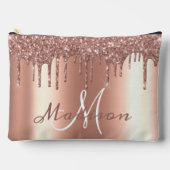 Monogram Roze Gouden Glitter Look Drips Meisjesach Etui (Voorkant)
