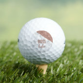 Monogram Roze Gouden Glitter | Marmer Boss Babe Golfballen (Insitu Shirt)