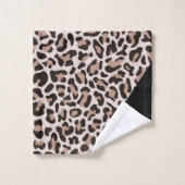 Monogram roze gouden luipaardprint trendy bad handdoek (Wasdoekje)