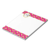 Monogram roze goudgig notitieblok (Linkerzijde)