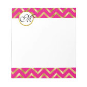 Monogram roze goudgig notitieblok (Voorkant)
