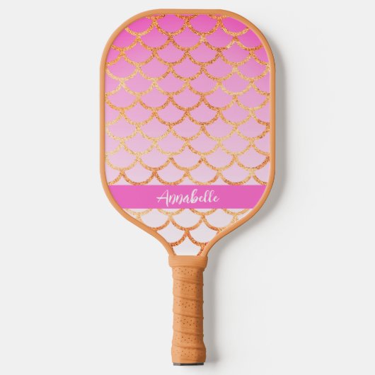 Monogram roze goudvormig patroon Glitter Sparkle Pickleball Paddle (Voorkant)