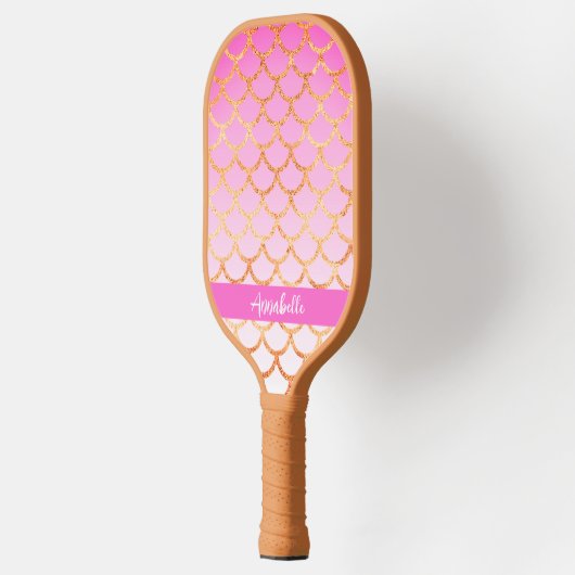 Monogram roze goudvormig patroon Glitter Sparkle Pickleball Paddle (Links)