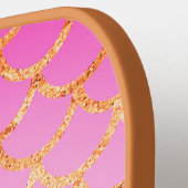 Monogram roze goudvormig patroon Glitter Sparkle Pickleball Paddle (Links Detail)