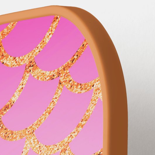 Monogram roze goudvormig patroon Glitter Sparkle Pickleball Paddle (Links Detail)