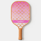 Monogram roze goudvormig patroon Glitter Sparkle Pickleball Paddle (Achterkant)