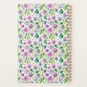 Monogram Roze Grijs Groen Boho Waterverf Bloemende Planner (Achterkant)