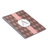 Monogram Roze Grijs Kantlijn Notitieboek Cadeau (Rechterzijde)