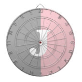 Monogram Roze Grijs Wit Girly House Party Dartbord (Voorkant)