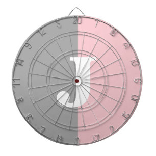 Monogram Roze Grijs Wit Girly House Party Dartbord