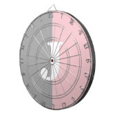 Monogram Roze Grijs Wit Girly House Party Dartbord (Voorkant Rechts)