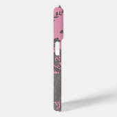 Monogram  roze grijze Damask-patroon Case-Mate iPhone Case (Achterkant / Rechts)