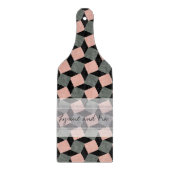 Monogram roze grijze geometrische ijkplanken snijplank (Voorkant)