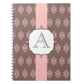 Monogram roze grijze Notitieboek Gift (Voorkant)