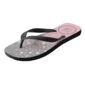 Monogram roze grijze sterren ombre Stylish Chic Tr Teenslippers (Schuin)