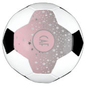 Monogram roze grijze sterren Ombre Trendy Chic Voetbal (Gedraaid)