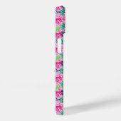 Monogram Roze Groen Blauw Bloemrijk Helder Tropisc Case-Mate iPhone Case (Achterkant / Rechts)