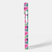 Monogram Roze Groen Blauw Bloemrijk Helder Tropisc Case-Mate iPhone Case (Achterkant / Links)