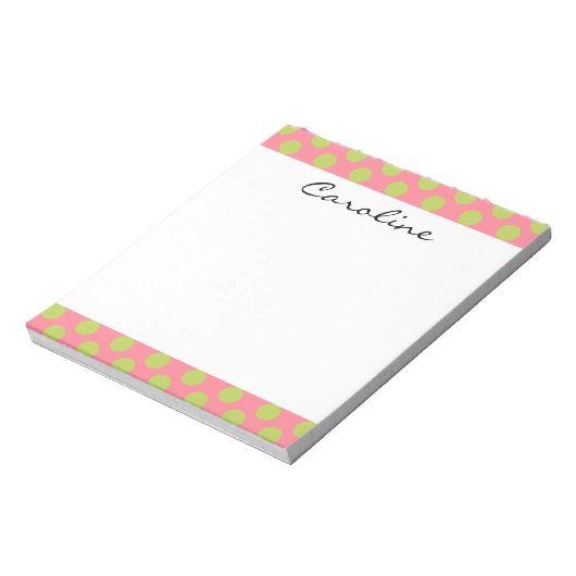 Monogram roze groen schild lair vlek notitieblok (Linkerzijde)