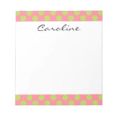 Monogram roze groen schild lair vlek notitieblok (Voorkant)