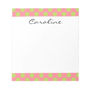 Monogram roze groen schild lair vlek notitieblok