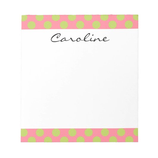 Monogram roze groen schild lair vlek notitieblok (Voorkant)