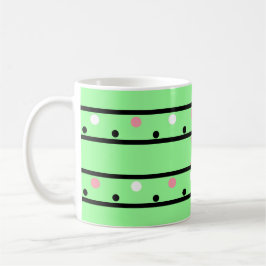Monogram Roze Groen Witte Polka Dots Koffiemok
