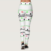Monogram Roze Groen Zwart Polka Dots Leggings (Achterkant)