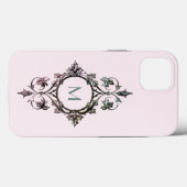 Monogram Roze Groene Bloei Chic Sierlijk Meisjesac Case-Mate iPhone Case (Achterkant (horizontaal))