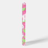 Monogram Roze Groene Bloemige Trendy Chic Case-Mate iPhone Case (Achterkant / Rechts)