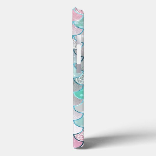 Monogram Roze Groene Glitter Mermaid Scales Case-Mate iPhone Case (Achterkant / Links)