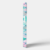 Monogram Roze Groene Glitterschaal van een Zeemeer Case-Mate iPhone Case (Achterkant / Rechts)