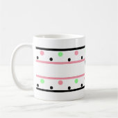 Monogram roze groene pooldots koffiemok (Links)