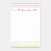 Monogram roze groene Waterverf Tribale Printerpatr Post-it® Notes (Voorkant)