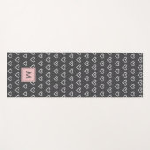 Monogram Roze Hart Patroon Yogamat (Voorkant (horizontaal))
