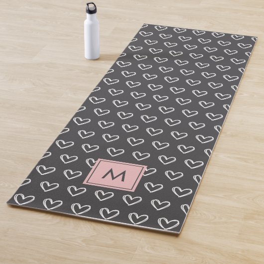 Monogram Roze Hart Patroon Yogamat (In situ)