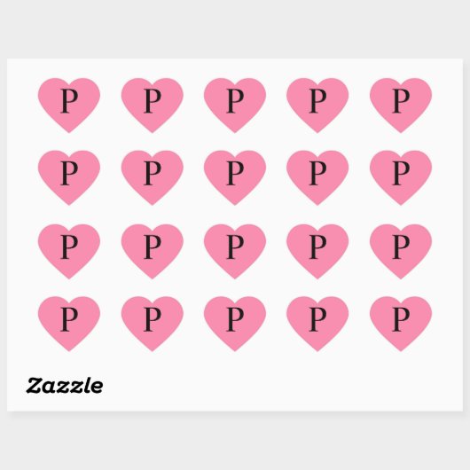 Monogram Roze Hart Sticker (Vel)