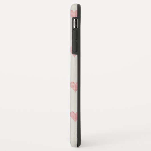 Monogram roze hartenpatroon Case-Mate iPhone case (Achterkant/links)