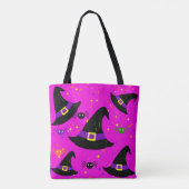 Monogram Roze Heksen Halloween Petten Tote Bag (Achterkant)