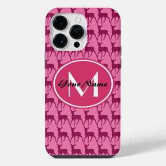 Monogram Roze Hert, Persoonlijke Naam | #1 iPhone 14 Pro Max Hoesje