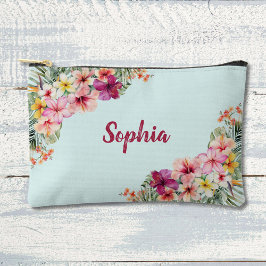 Monogram Roze Hibiscus Bloemen Tropische Bloemen Etui